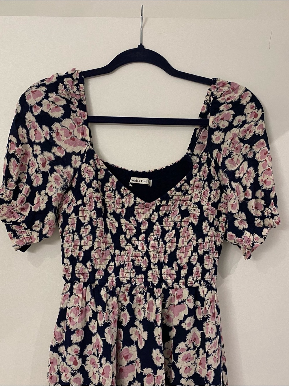 Abercrombie & Fitch Navy Dress with Pink Floral Print